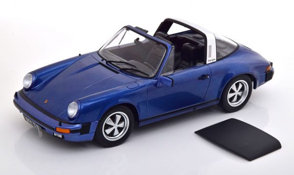 Porsche 911 Carrera 3.0 Targa 1977 Blauw Metallic 1-18 KK Scale ( Metaal )