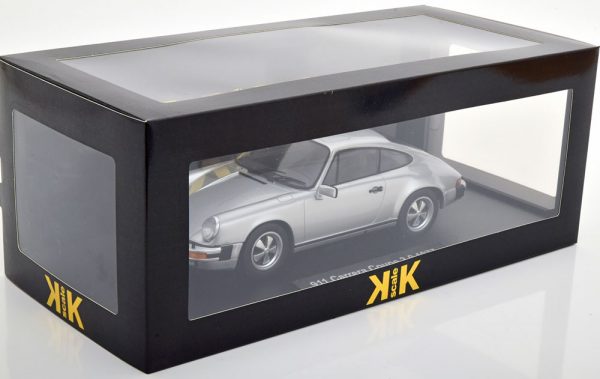 Porsche 911 Carrera 3.0 Coupe 1977 Zilver 1-18 KK Scale ( Metaal )