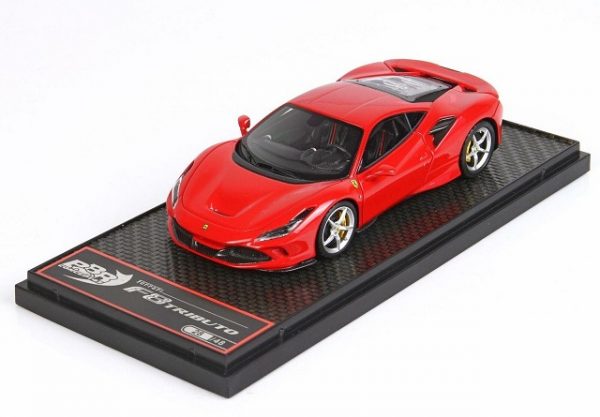 Ferrari F8 Tributo 2019 Rosso Corsa 322 Rood ( Zilvere Velgen ) 1-43 BBR Models Limited 48 Pieces