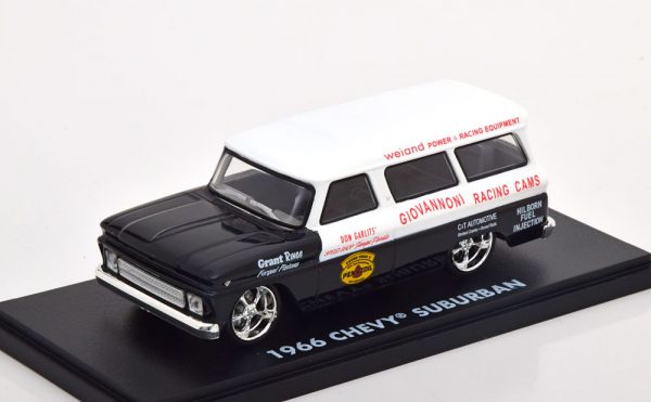 Chevrolet Suburban "Speed Shop" Tampa Florida 1966 Don Garlits Zwart / Wit 1-43 Greenlight Collectibles