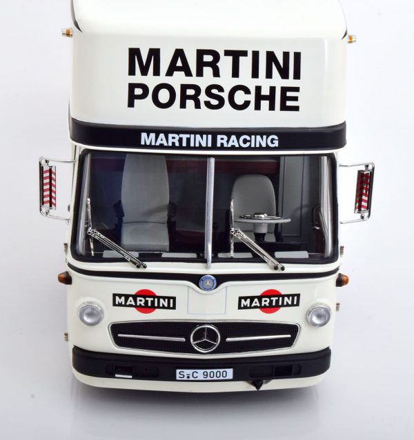 Mercedes-Benz O317 "Porsche Renntransporter" Martini Racing Wit 1-18 Schuco Limited 1000 Pieces