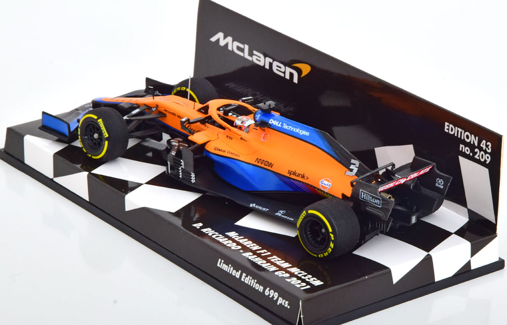 creëren Bewolkt glans McLaren F1 Team MCL35M Bahrain GP 2021 D.Ricciardo 1-43 Minichamps Limited  699 Pieces - Schuiten Autominiaturen