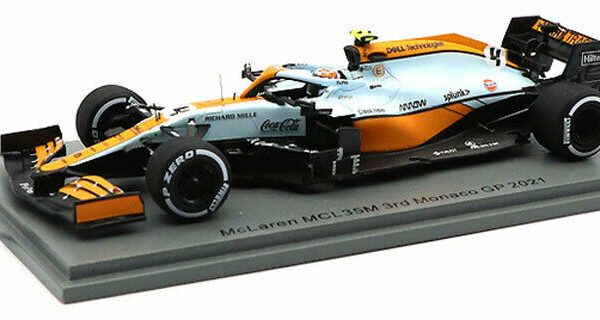 McLaren MCL35M "Gulf" 3rd Place Monaco GP 2021 Lando Norris 1/43 Spark