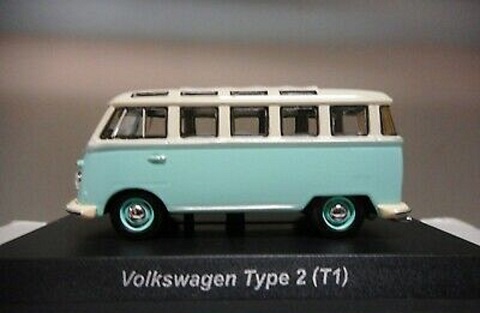 Volkswagen T1 Bus ( Type 2 ) Samba Turquoise / Wit 1-64 Solido