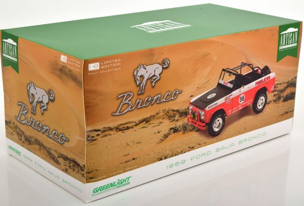 Ford Bronco Baja 1969 No.56, Purolator Tribute Edition Zwart / Wit / Rood 1-18 Greenlight Collectibles