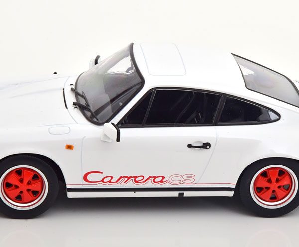 Porsche 911 Carrera 3.2 Clubsport 1989 Wit / Rood 1-18 KK Scale