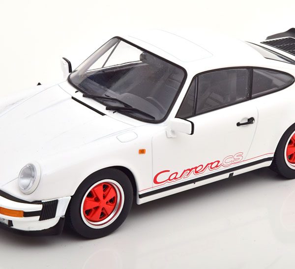 Porsche 911 Carrera 3.2 Clubsport 1989 Wit / Rood 1-18 KK Scale