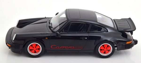 Porsche 911 Carrera 3.2 Clubsport 1989 Zwart / Rood 1-18 KK Scale