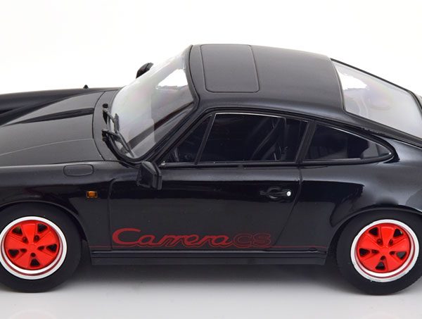 Porsche 911 Carrera 3.2 Clubsport 1989 Zwart / Rood 1-18 KK Scale