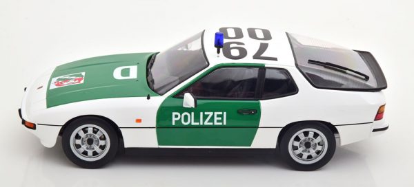 Porsche 924 "Autobahnpolizei Düsseldorf" 1985 Wit / Groen 1-18 KK Scale