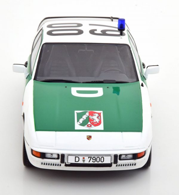 Porsche 924 "Autobahnpolizei Düsseldorf" 1985 Wit / Groen 1-18 KK Scale