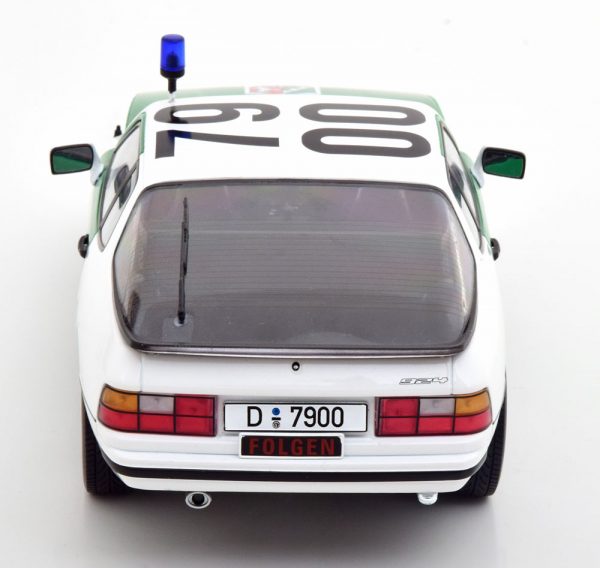 Porsche 924 "Autobahnpolizei Düsseldorf" 1985 Wit / Groen 1-18 KK Scale