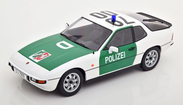 Porsche 924 "Autobahnpolizei Düsseldorf" 1985 Wit / Groen 1-18 KK Scale