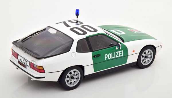 Porsche 924 "Autobahnpolizei Düsseldorf" 1985 Wit / Groen 1-18 KK Scale