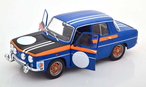 Renault 8 (R8) Gordini 1300 1967 Blauw / Oranje / Zwart / Wit 1-18 Solido