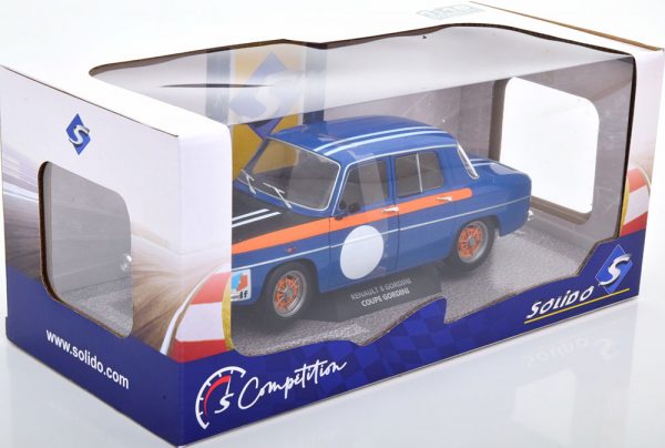 Renault 8 (R8) Gordini 1300 1967 Blauw / Oranje / Zwart / Wit 1-18 Solido