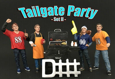 Four Figure Tailgate and Barbeque Set 1/18 Scale American Diorama