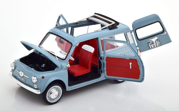 Fiat 500 Giardiniera 1964 Cenere Blau 1:18 Norev