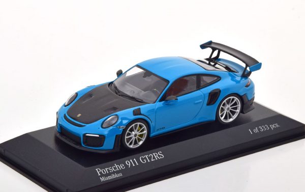 Porsche 911 (991 II) GT2-RS 2018 Blauw 1-43 Minichamps Limited 333 Pieces