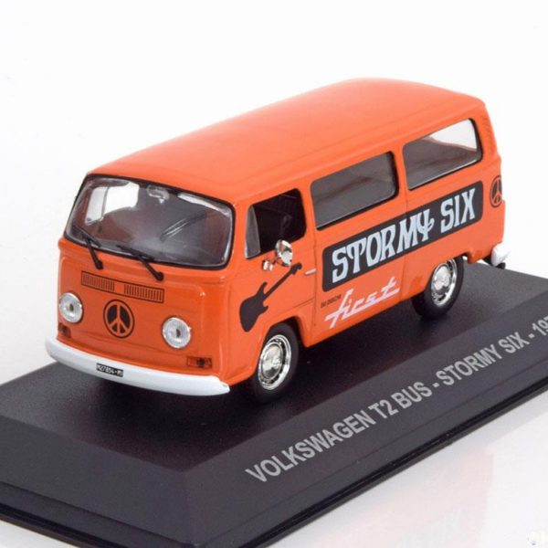 Volkswagen T2 Bus 1971 "Stormy Six" Oranje 1-43 Altaya Volkswagen Collection