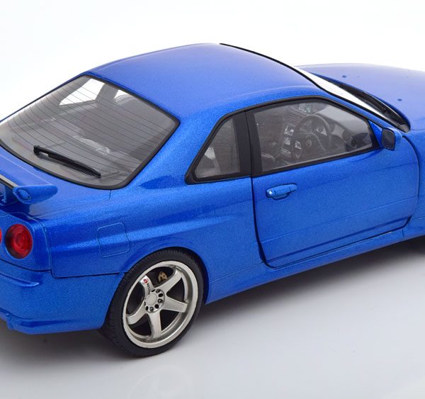 Nissan Skyline GT-R (R34) 1999 Blauw Metallic 1-18 Solido
