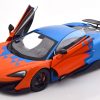 McLaren 600 LT F1 Tribute Livery 2019 Oranje / Blauw Metallic 1-18 Solido