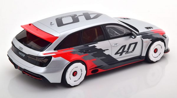 Audi RS 6 GTO Concept 2020 (40 Jaar Audi Quattro) Zilver / Zwart / Rood 1-18 GT Spirit Limited 1400 Pieces