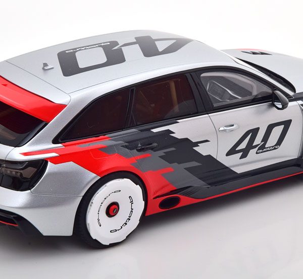 Audi RS 6 GTO Concept 2020 (40 Jaar Audi Quattro) Zilver / Zwart / Rood 1-18 GT Spirit Limited 1400 Pieces