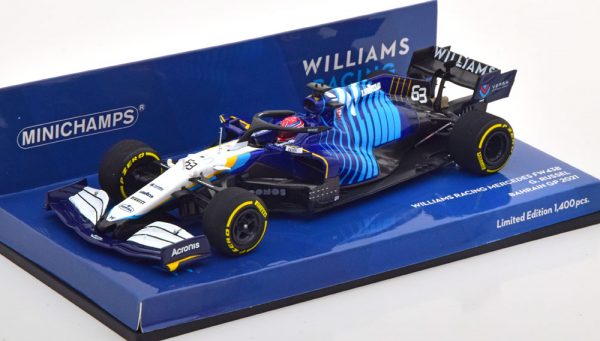 Williams Racing Mercedes FW43B #63 Bahrain GP 2021 G.Russel 1:43 Minichamps Limited 1400 Pieces