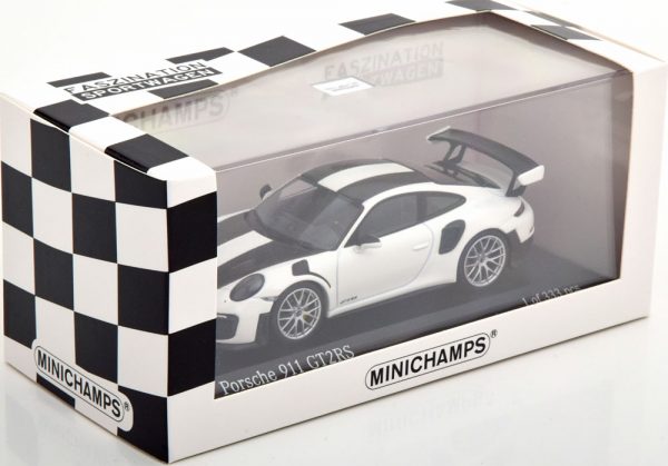 Porsche 911 GT2 RS 2018 "Weissach Package" Wit / Zwart 1-43 Minichamps Limited 333 Pieces