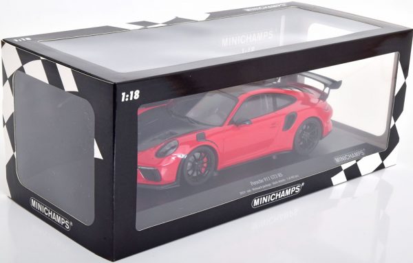 Porsche 911 (991 II) GT3 RS 2018 "Weissach Package" Rood / Zwart 1-18 Minichamps Limited 402 Pieces