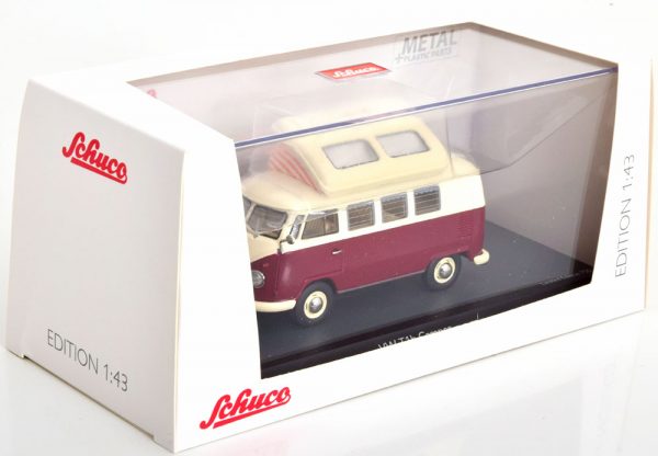 Volkswagen T1B Camper Donkerrood / Creme 1-43 Schuco Limited 750 Pieces