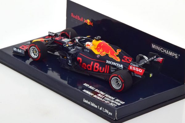 Red Bull Racing Honda RB16B Winner GP Monaco 2021 World Champion Max Verstappen 1-43 Minichamps Limited 1596 Pieces