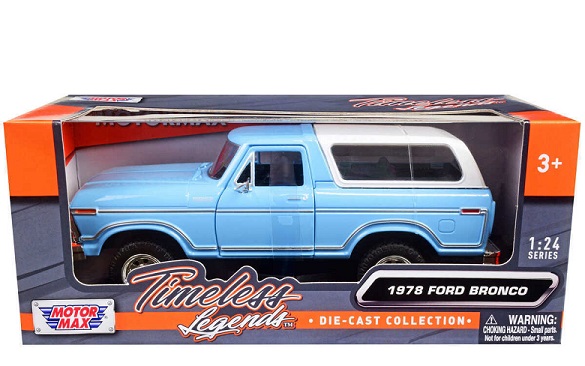 Ford Bronco (Hardtop) 1978 Lichtblauw 1-24 Motormax