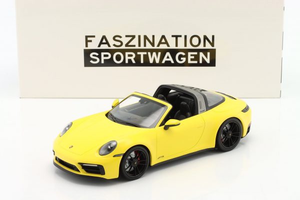 Porsche 911 (992) Targa 4 GTS 2021 Racing Geel 1:18 Minichamps Limited 300 Pieces