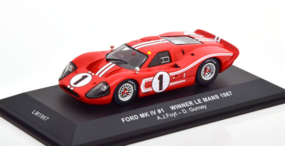 Ford MK IV #1 Winner 24Hrs Le Mans 1967 Foyt/Gurney Rood / Wit 1-43 Ixo Models