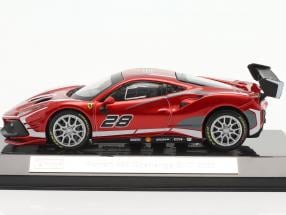 Ferrari 488 Challenge EVO #28 2020 Rood Metallic / Wit 1:43 Bburago Signature Series