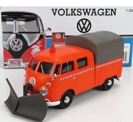 Volkswagen T1 (Type 2) Pickup (with Snow Plow) Oranje 1/24 Motormax