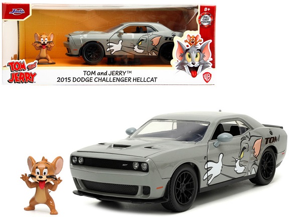 Dodge Challenger Hellcat 2015 "Tom and Jerry Figure" Grijs 1-24 Jada Toys