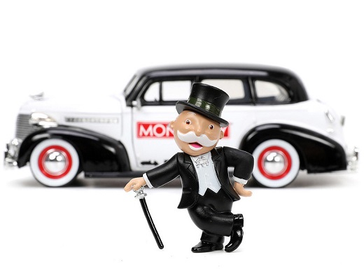 Chevrolet Master Deluxe 1939 "Mr. Monopoly" Wit / Zwart 1-24 Jada Toys