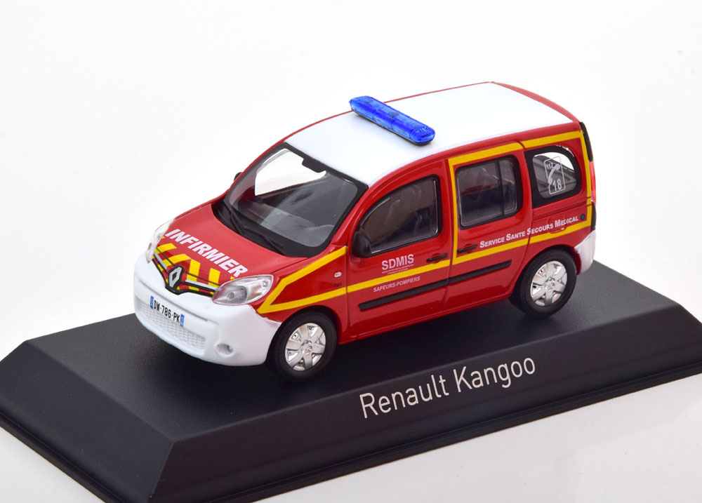 Renault Kangoo 2013 "Pompiers Infirmier SSSM" Rood / Wit 1-43 Norev