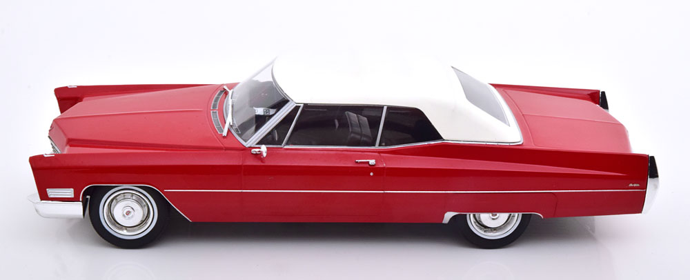 Cadillac DeVille Convertible (met Softtop) 1967 Rood / Wit 1-18 KK-Scale ( Metaal )