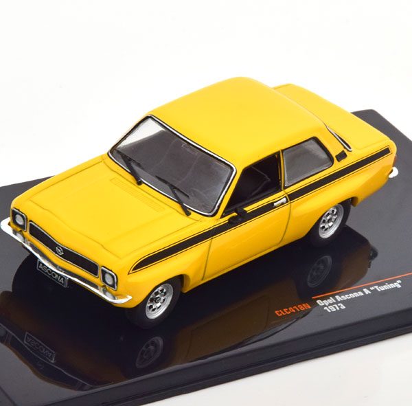 Opel Ascona A Tuning 1973 Geel / Zwart 1-43 Ixo Models