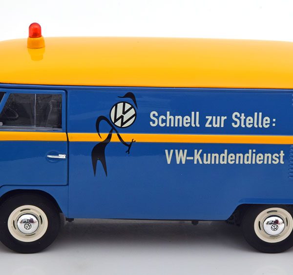Volkswagen T1B "VW-Kundendienst" Blauw / Geel 1-18 Schuco (Metaal)