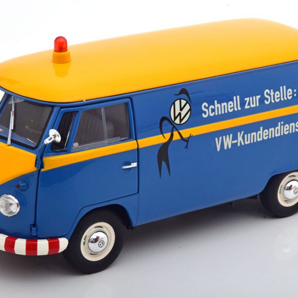 Volkswagen T1B "VW-Kundendienst" Blauw / Geel 1-18 Schuco (Metaal)