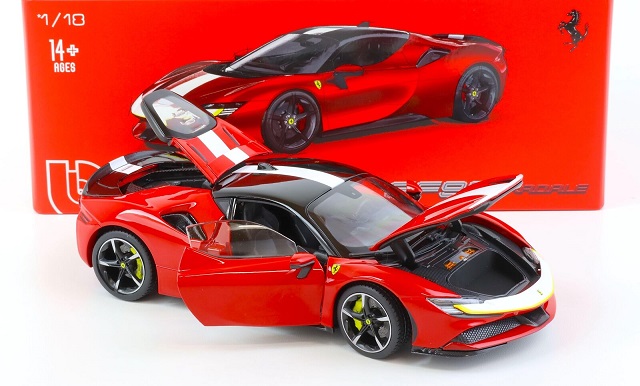 Ferrari SF90 Stradale "Assetto Fiorano" 2020 Rood 1-18 Bburago Signature Series