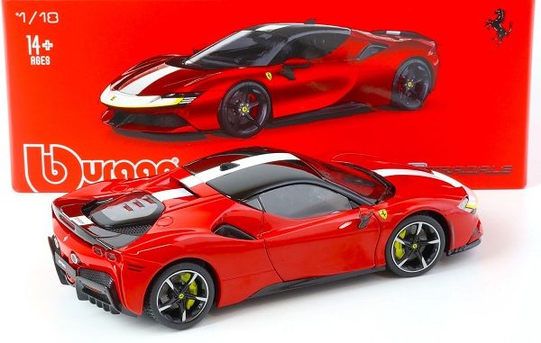 Ferrari SF90 Stradale "Assetto Fiorano" 2020 Rood 1-18 Bburago Signature Series