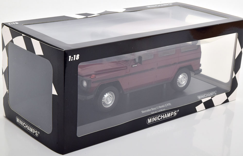 Mercedes-Benz G-Model (LWB) 1980 Donkerrood 1-18 Minichamps Limited 402 Pieces