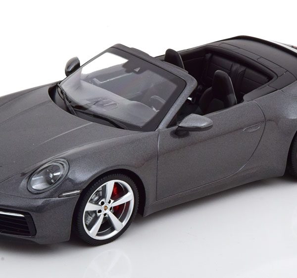 Porsche 911 (992) Carrera 4S Cabriolet 2019 Grijs Metallic 1-18 Minichamps Limited 504 Pieces