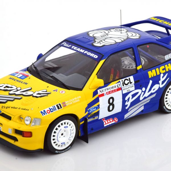 Ford Escort RS Cosworth #8 "Michelin" Rac Rally 1993 Blauw / Geel 1-18 Ixo Models